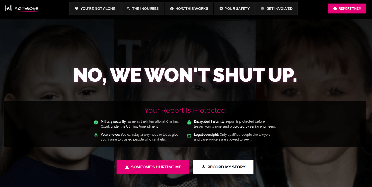 TellSomeone.org.uk: Our Secure Rape Gang Reporting Platform